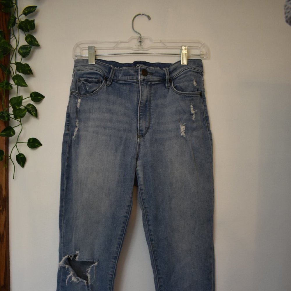 LOFT Modern Skinny Distressed Jeans